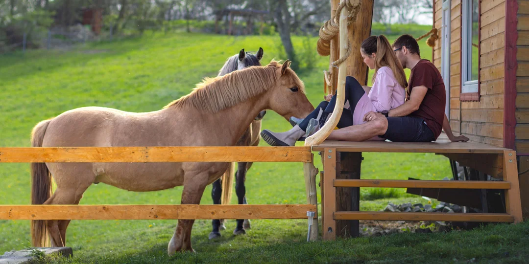 Pobyt medzi zvieratkami na ranči: karavan, chatka alebo maringotka, mini zoo, kone a možnosť raňajok