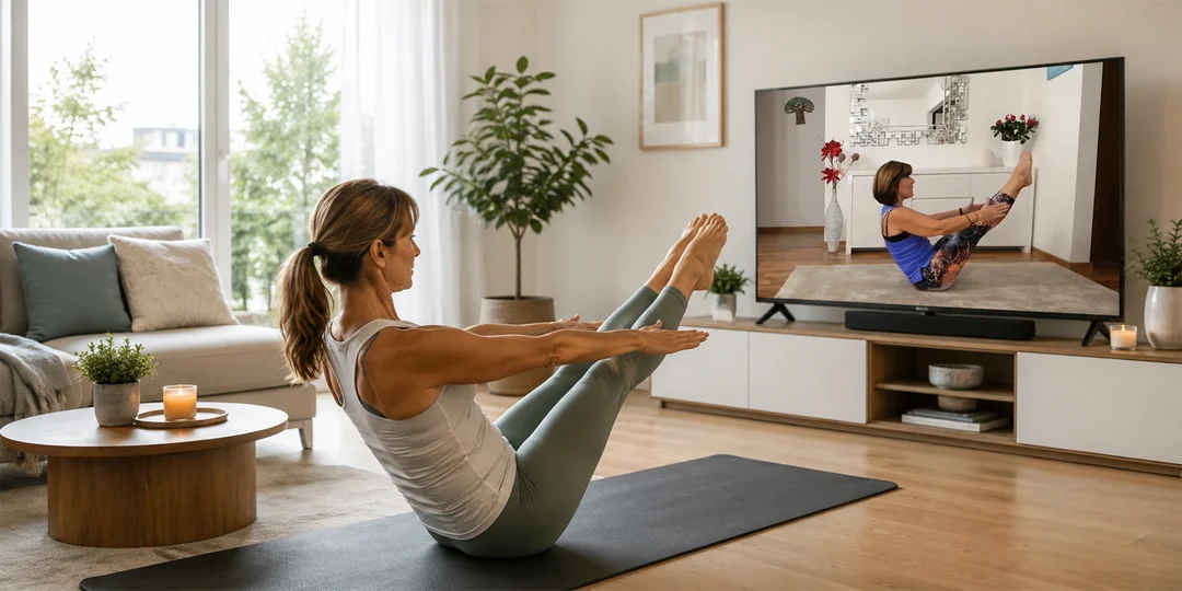 Online Pilates pre ženy pred a počas menopauzy