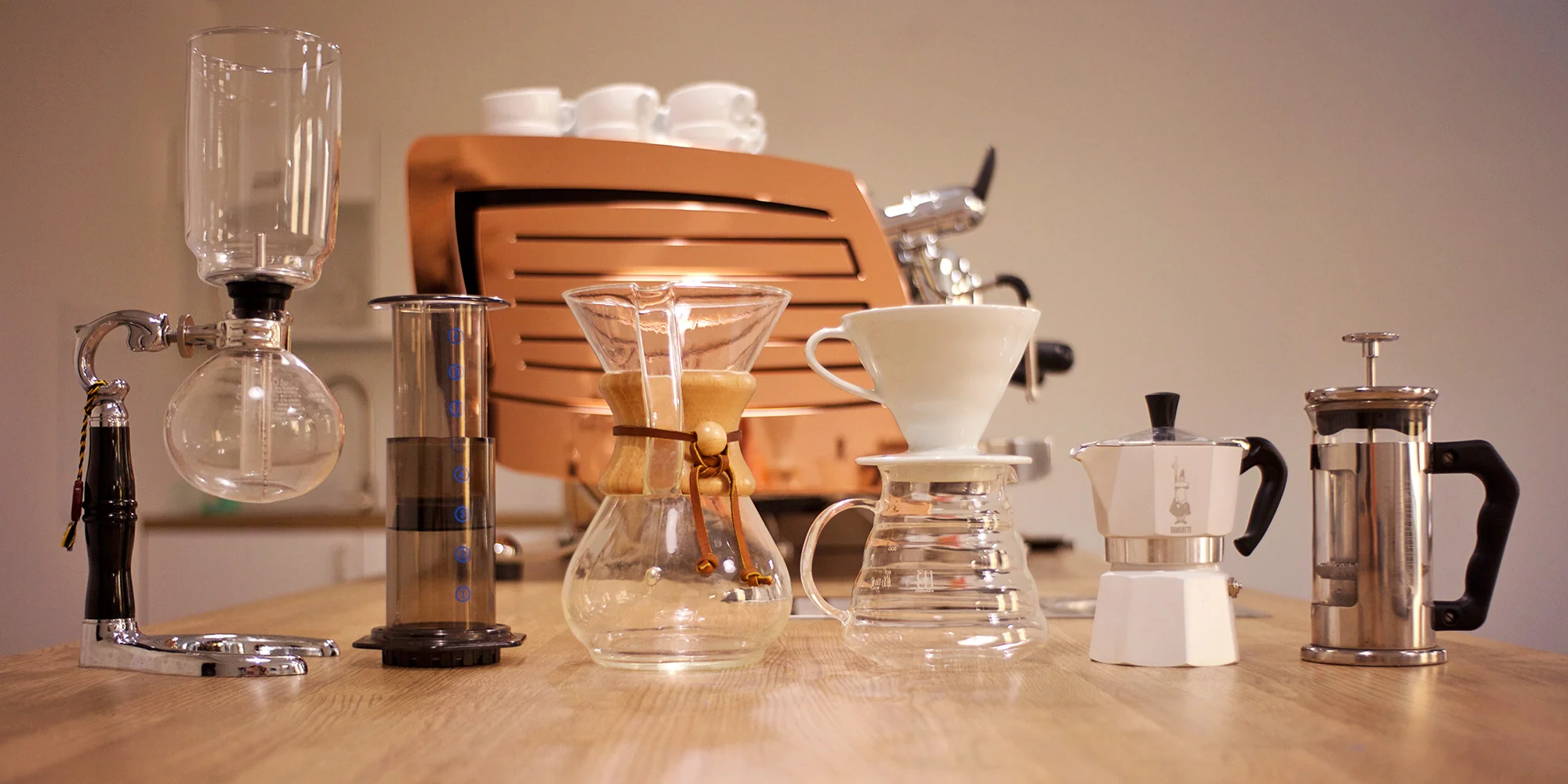 Kurz domácí přípravy kávy: espresso i alternativní metody, např. chemex či aeropress
