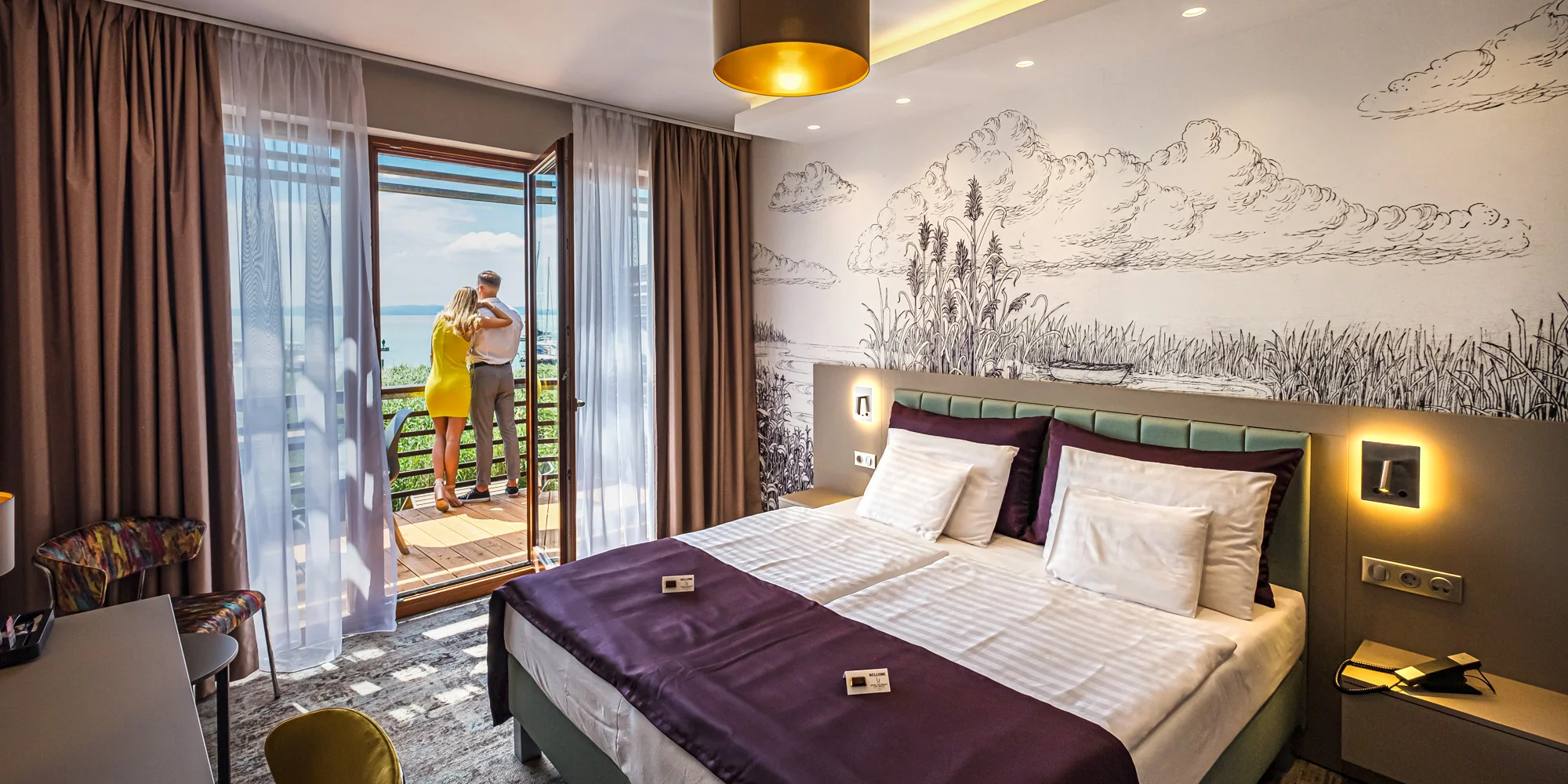 Moderní hotel na břehu Balatonu: polopenze, neomezený wellness i bazény