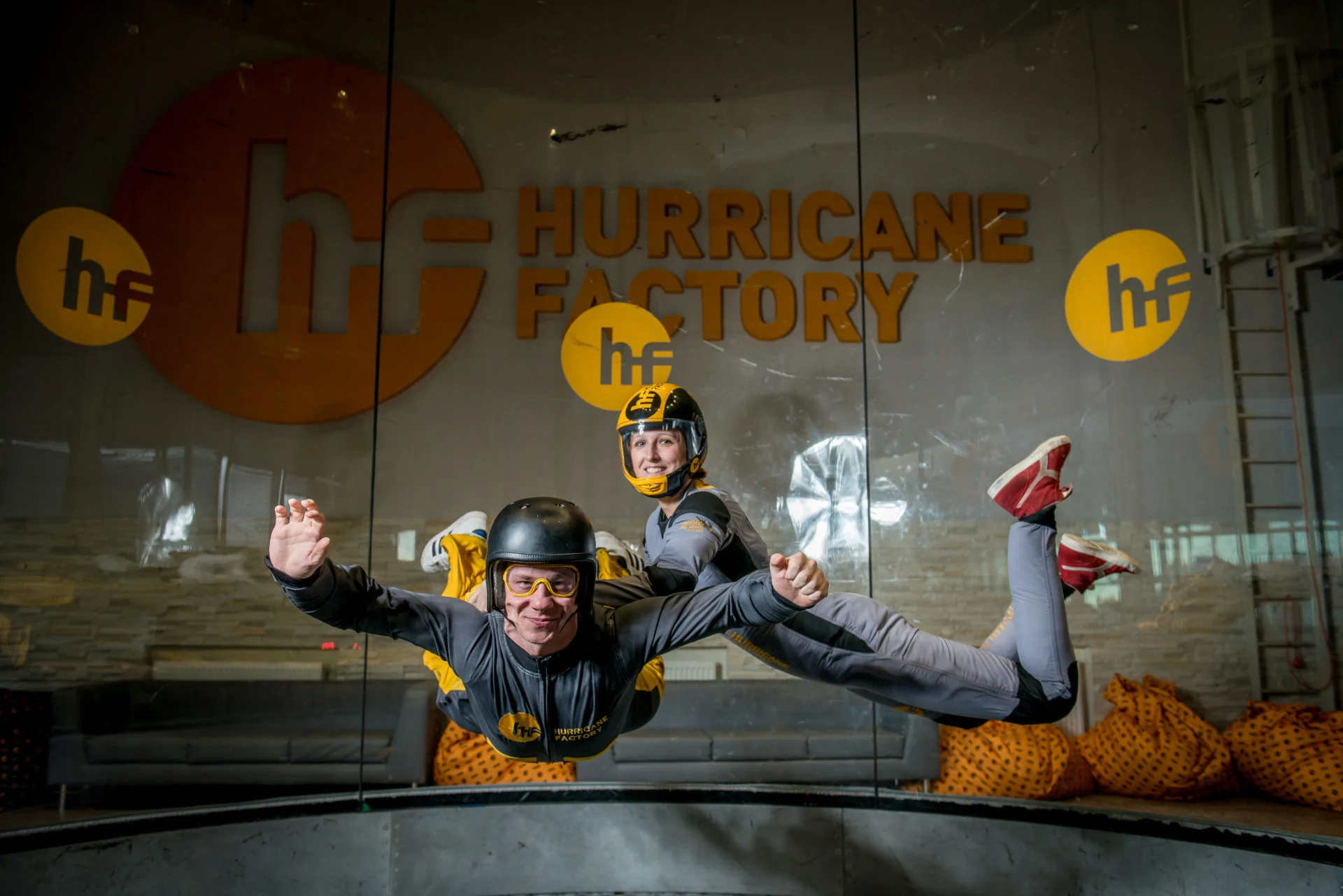 Let ve větrném tunelu Hurricane Factory pro 1 nebo 2 osoby i děti do 15 let