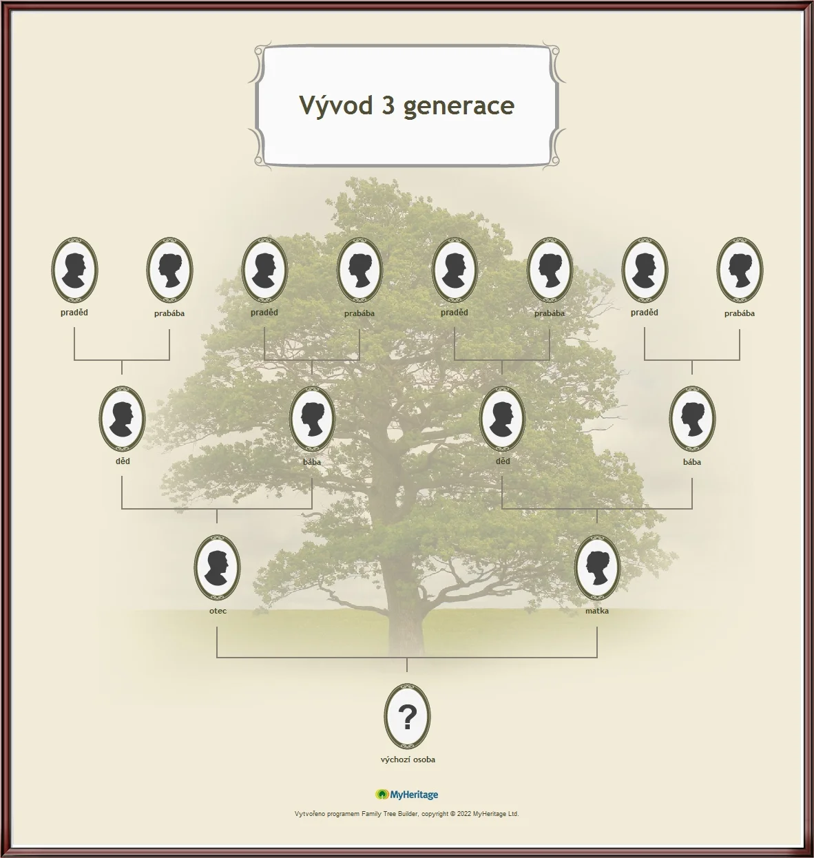 Poznejte své předky: vývod rodokmenu do 4.–5. generace v otcovské nebo v mateřské linii či v obou