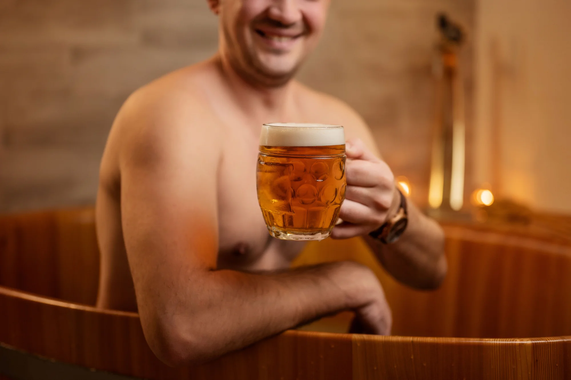 Hodina relaxace v pivních lázních s neomezenou konzumací piva až pro 1 až 4 osoby