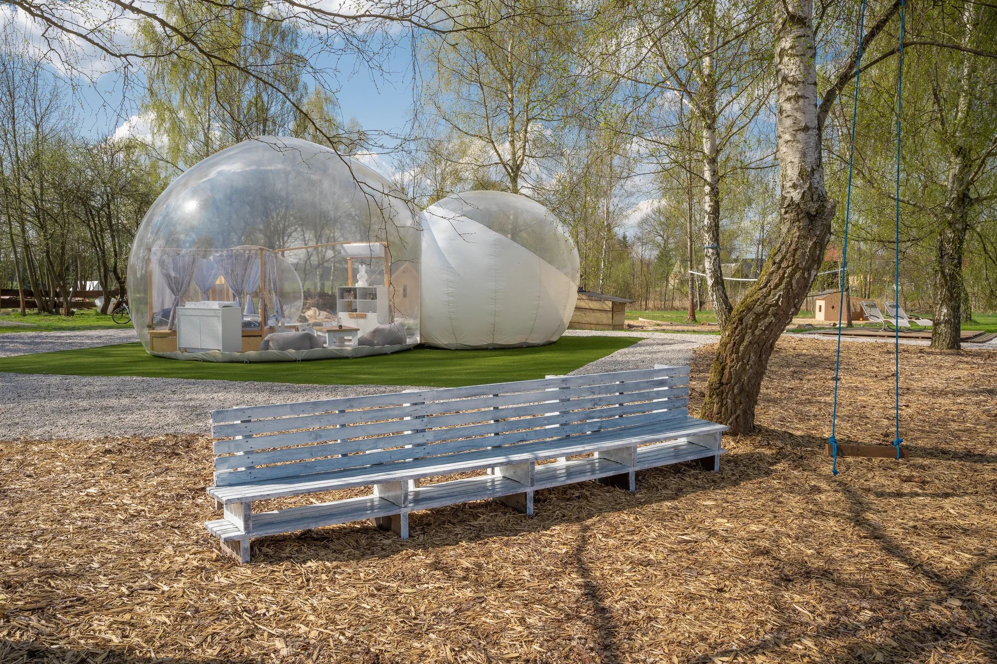 Parádní glamping V bublině: neomezený relax v sauně a výhled na hvězdy