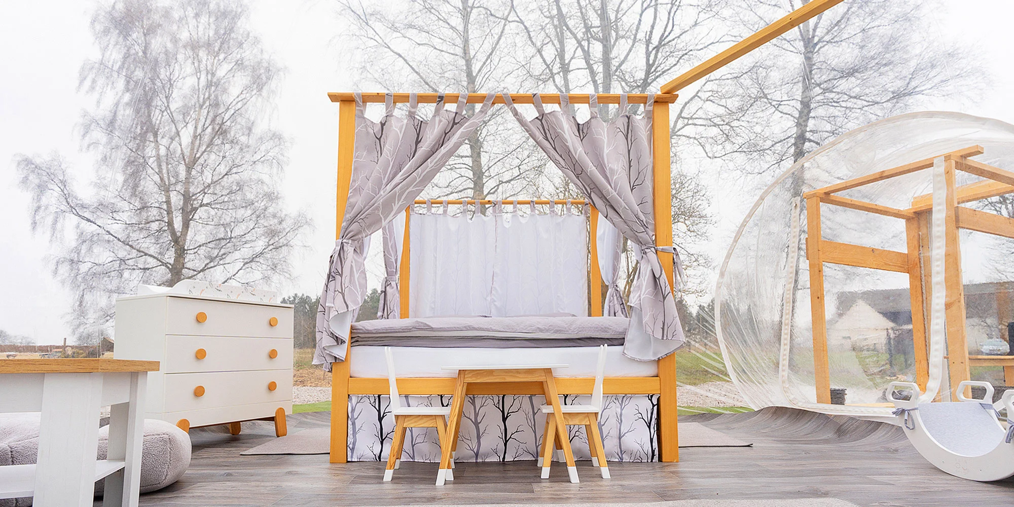 Parádní glamping V bublině: neomezený relax v sauně a výhled na hvězdy