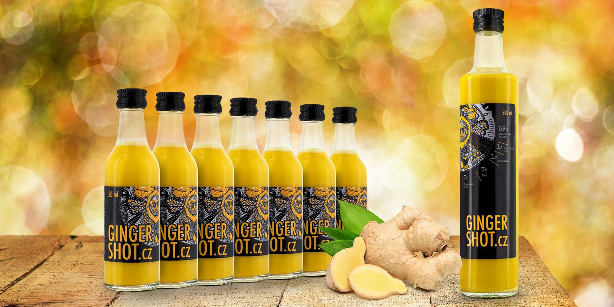 Český přírodní nápoj Ginger shot na imunitu