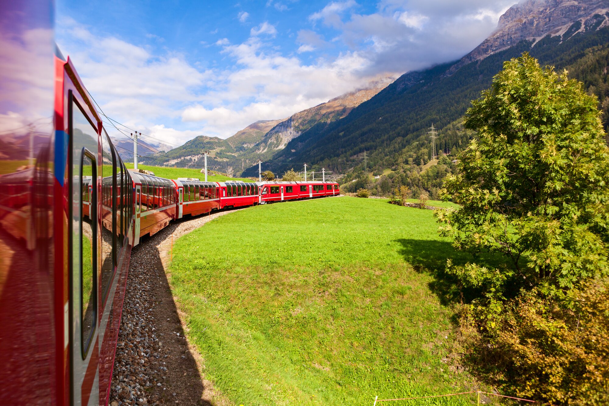 Švýcarsko - alpská železnice Bernina Express