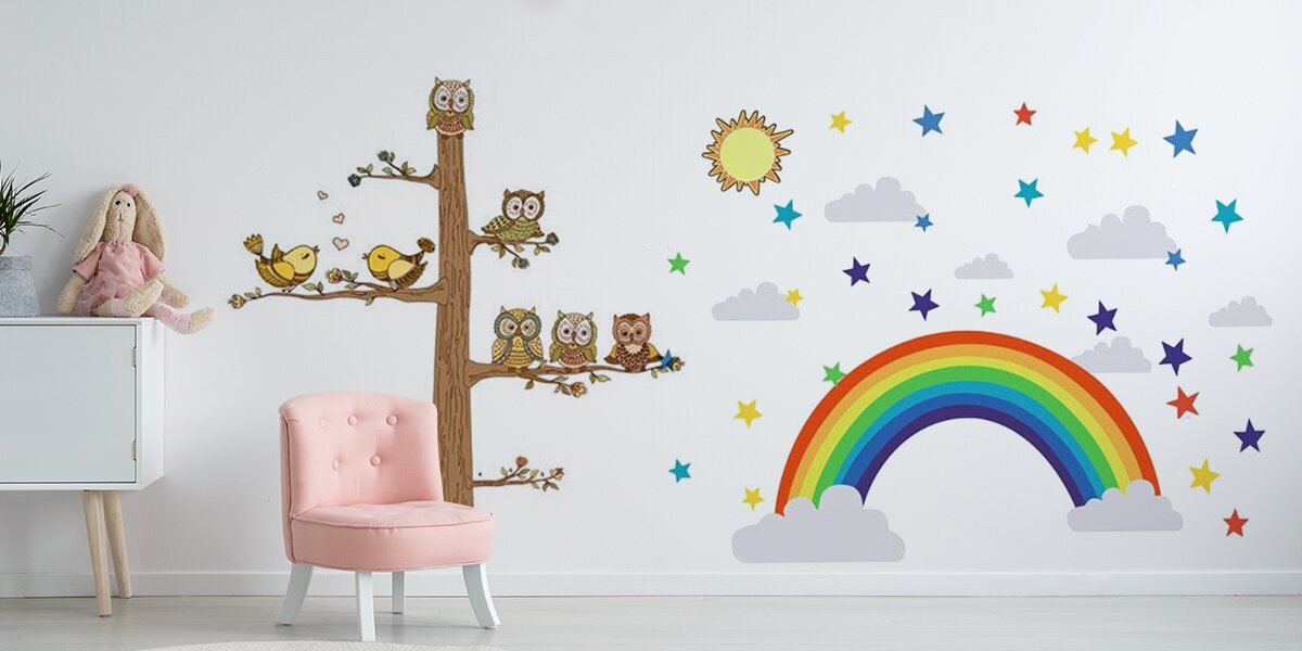 Dětské dekorativní samolepky na zdi a nábytek