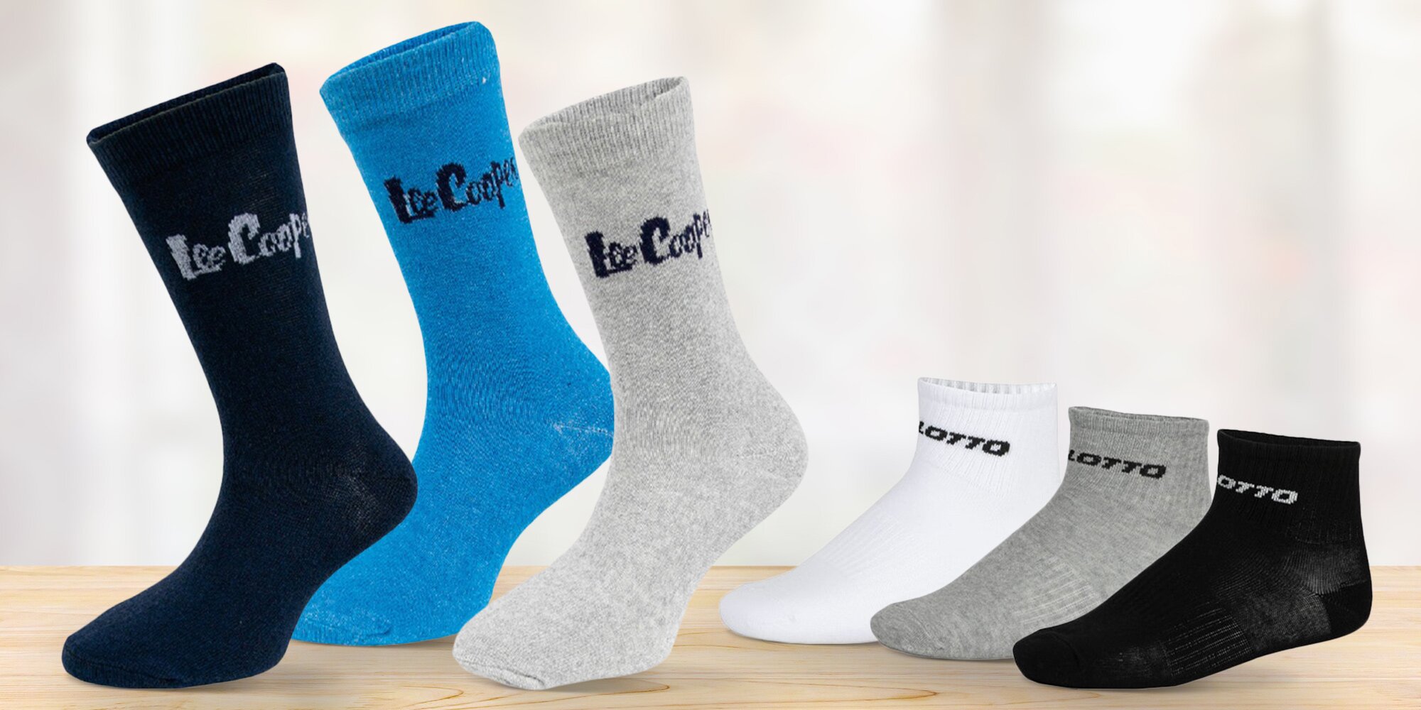 Ponožky Lee Cooper, Lotto a Kappa po 2 i 3 párech