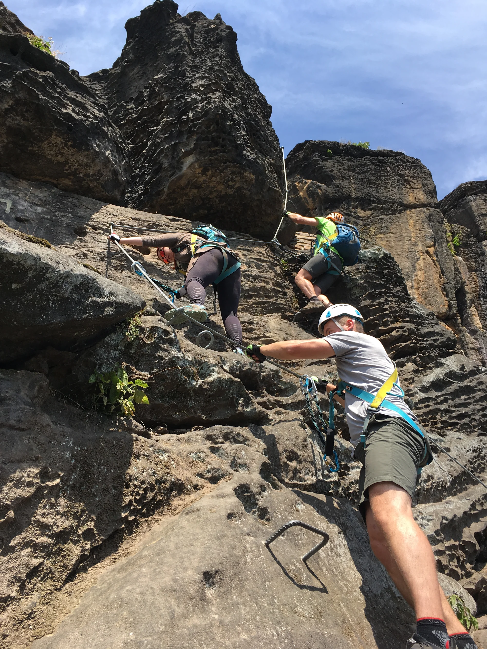 Via Ferrata: zajištěné cesty na Pastýřské stěně v Děčíně pro 1–3 osoby