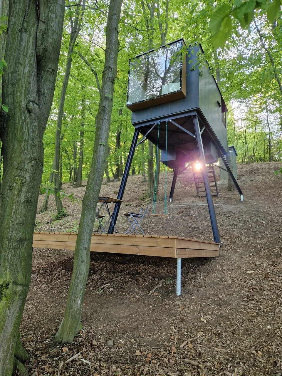 Moderní posed ve Slezsku pro pár: samota v přírodě, kuchyňka, výlety