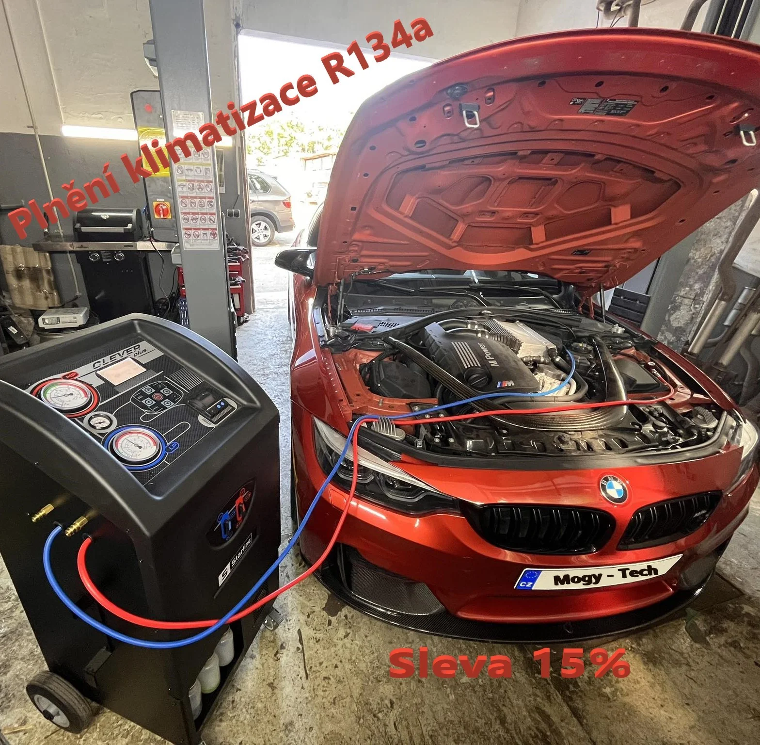 Kompletní servis klimatizace s chladivem typu R134a či R1234yf, možnost dezinfekce ozonem