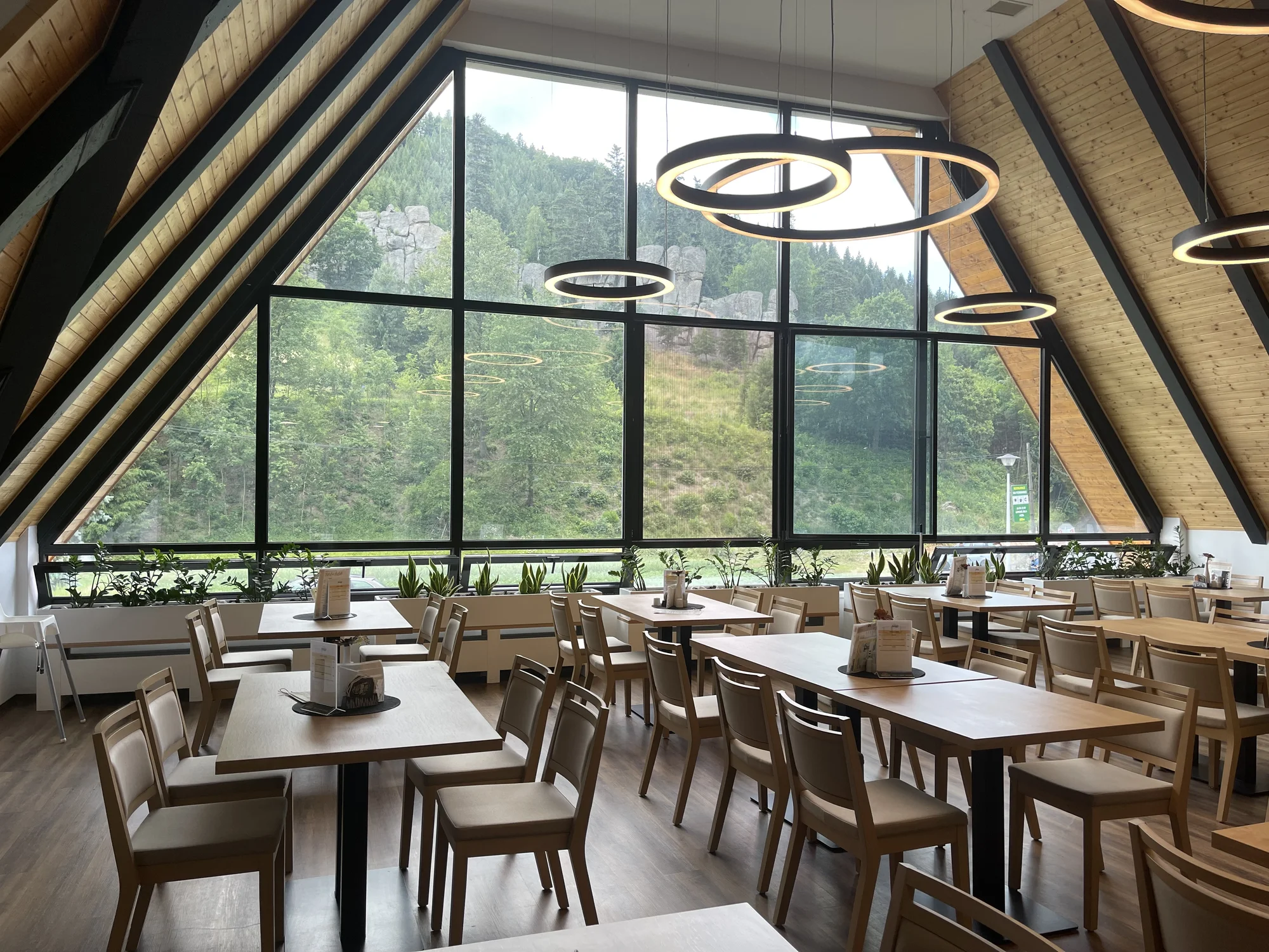 Jumbo pizza v restauraci s výhledem na Čertovy skály: složená až ze 4 druhů