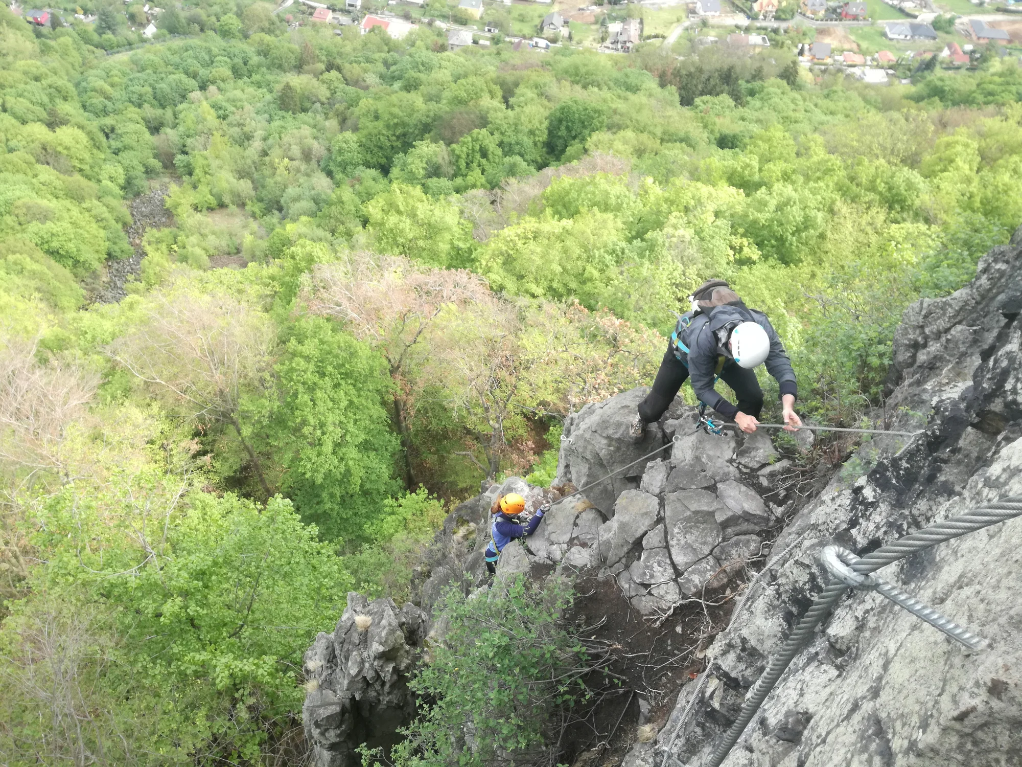 Via Ferrata: zajištěná cesta Lužická spojka - Vaňov s překvapením pro jednoho, dva i tři lezce