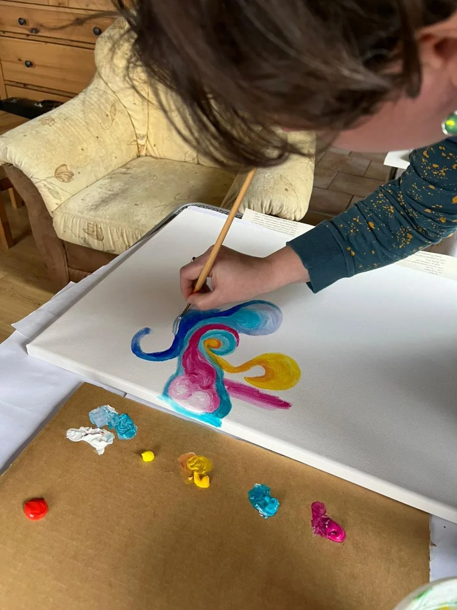 Kurz intuitivního malování v páru vč. pomůcek a seznámení s technikou