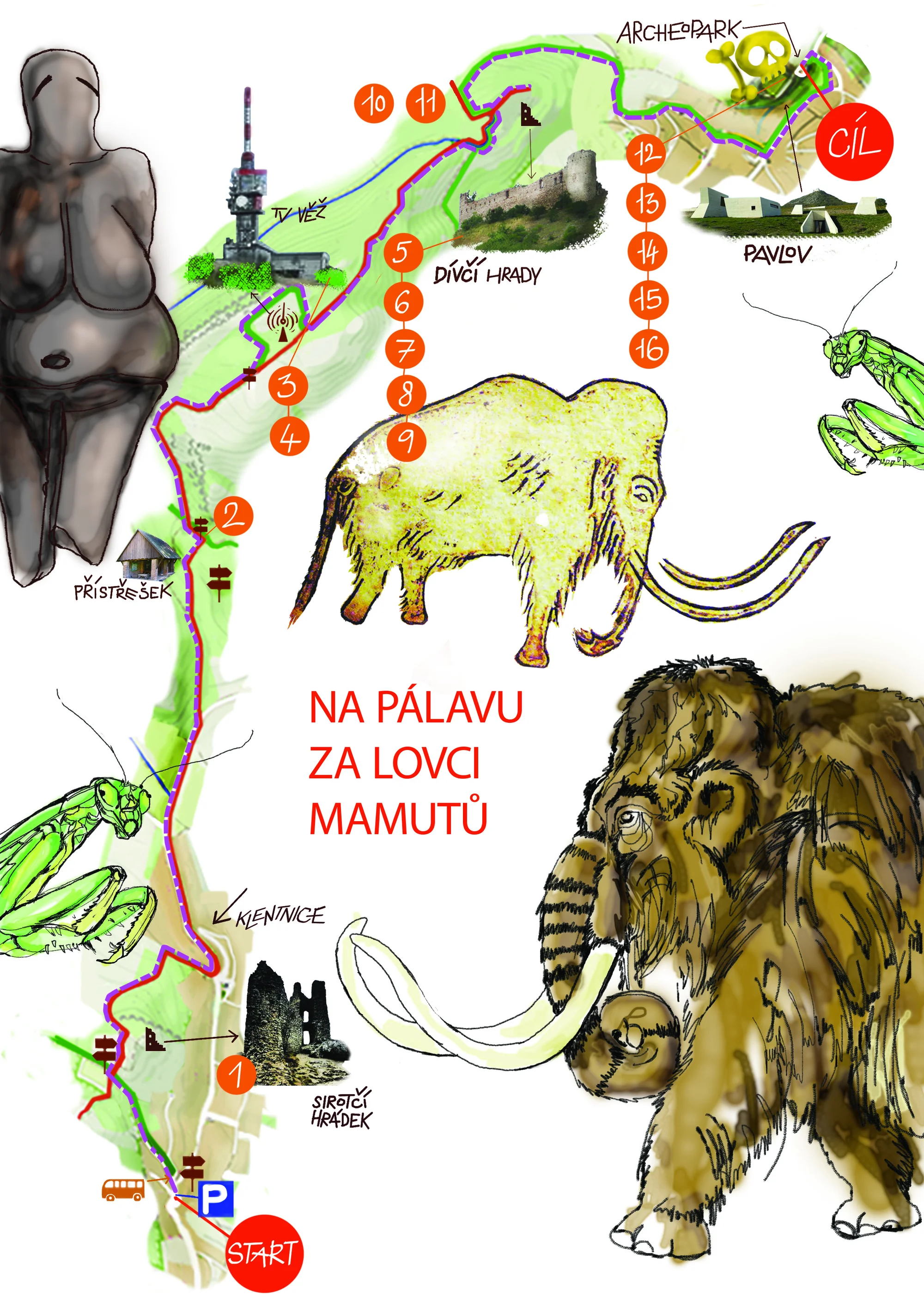 Zábavné rodinné výlety po celé republice: podklady s mapou, úkoly a hádankami