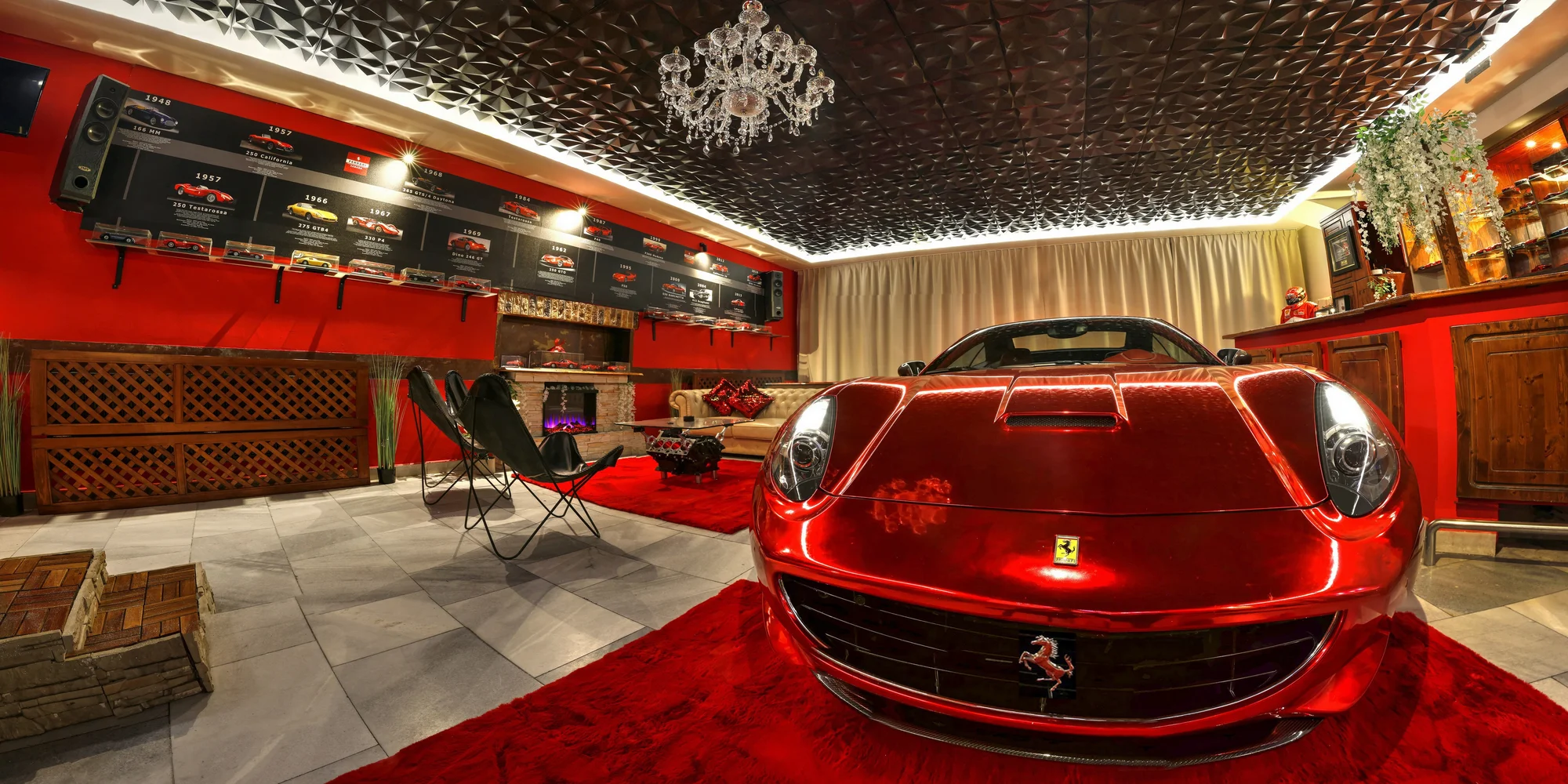Zážitkový apartmán s vozem Ferrari, wellness, herní konzolí a kulečníkem