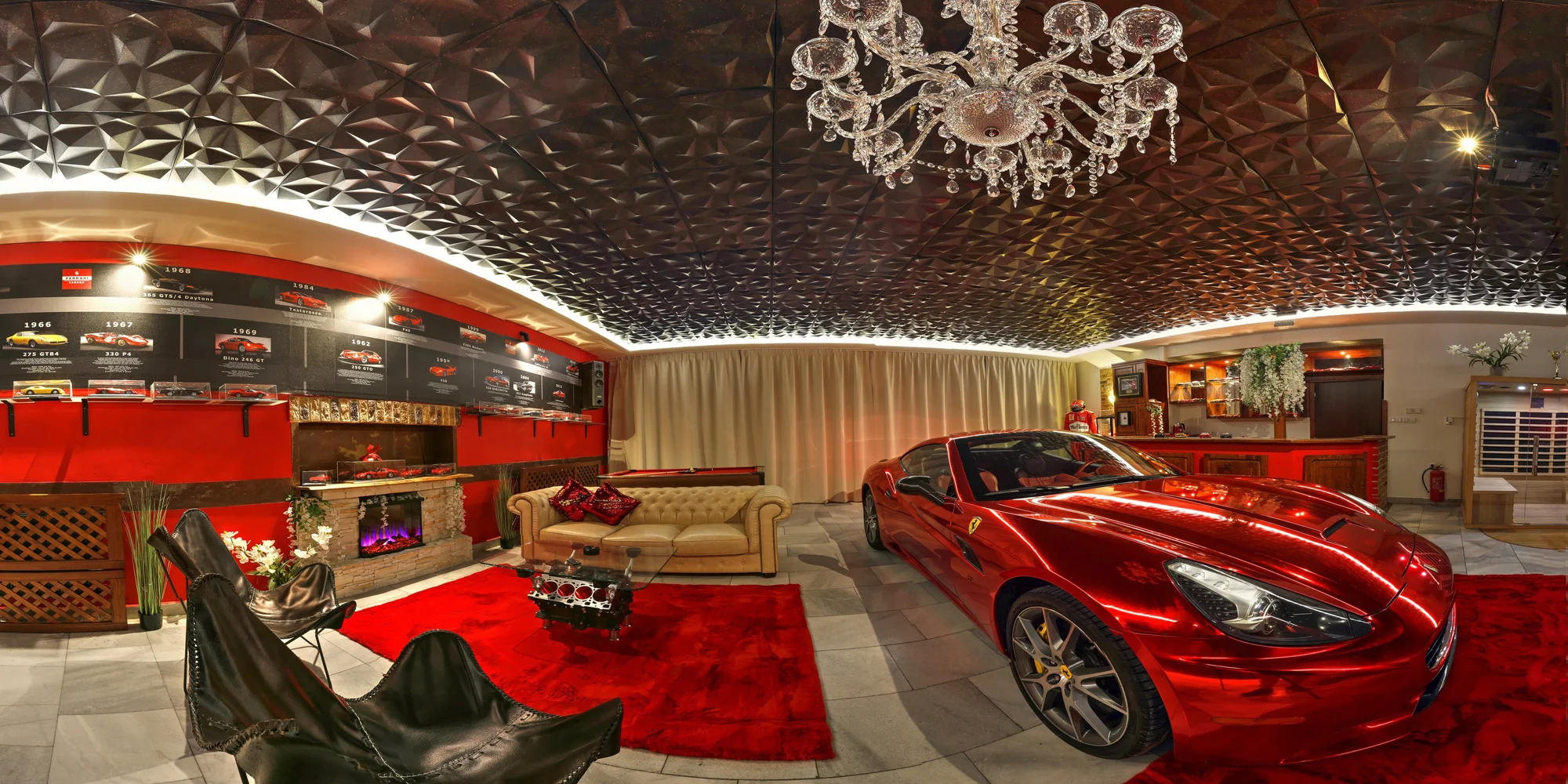 Zážitkový apartmán s vozem Ferrari, wellness, herní konzolí a kulečníkem