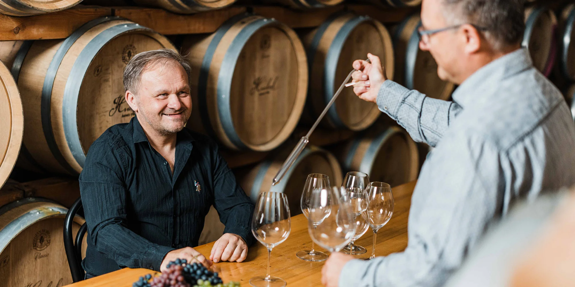 Degustace vín ve vinařství Hrabal: 8 až 10 vzorků s možností prohlídky vinařství pro 1 nebo 2 osoby