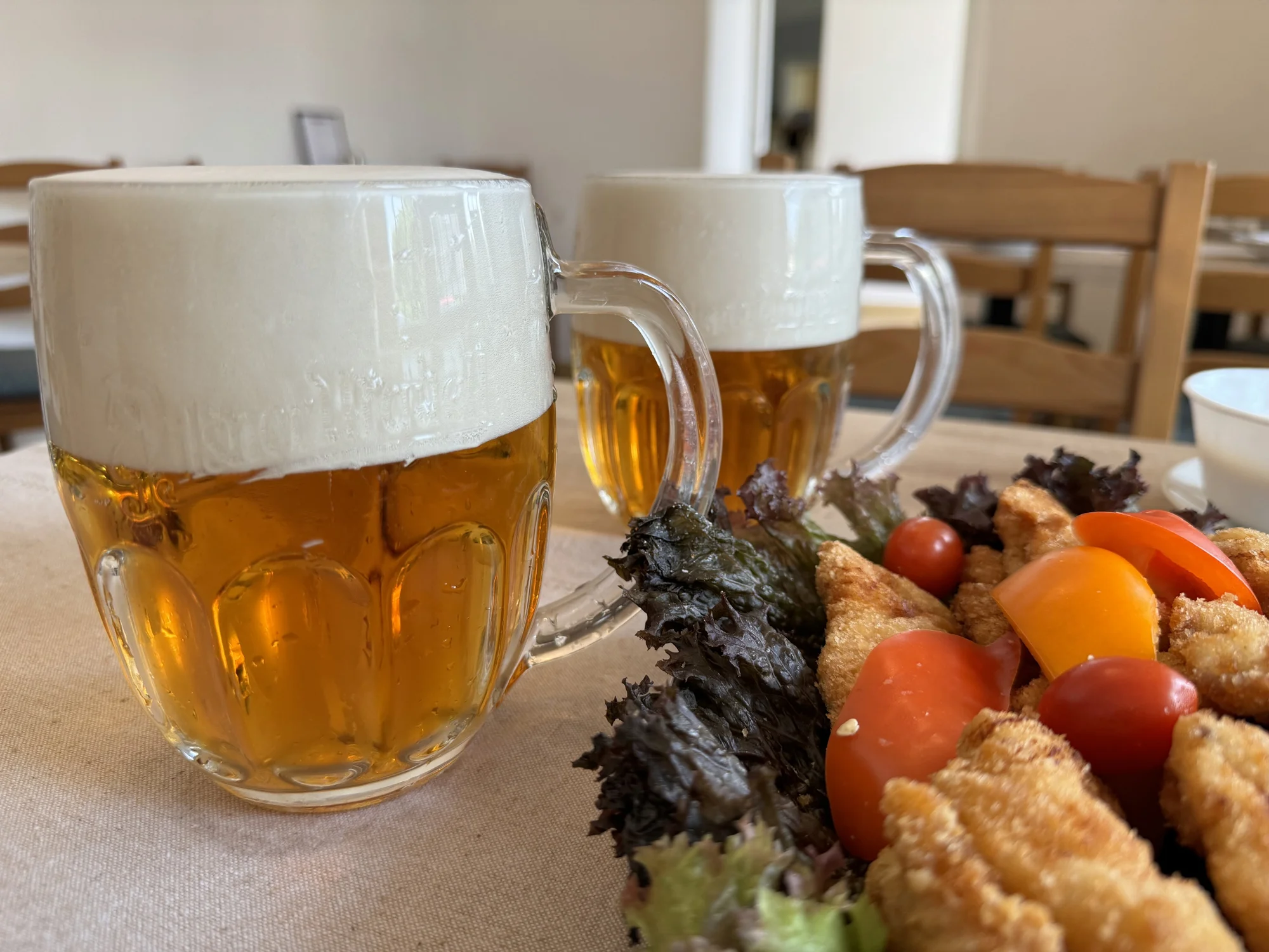 500 nebo 1000 g řízků, pečivo, zelenina, omáčky i 2 velká piva