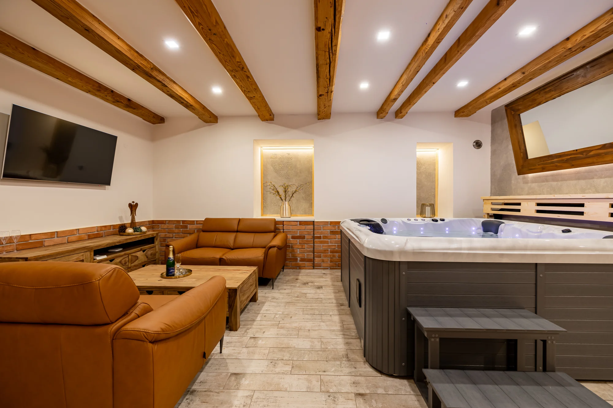 Relax apartmán: vlastní vířivka se slanou vodou, sauna i možnost snídaně