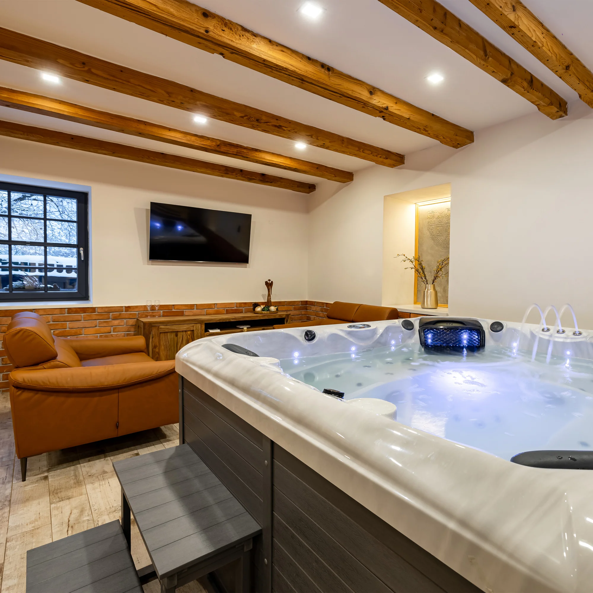 Relax apartmán: vlastní vířivka se slanou vodou, sauna i možnost snídaně