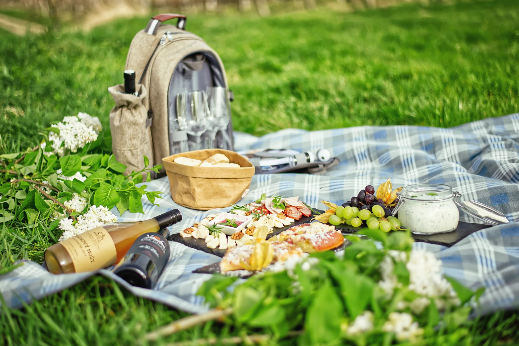 Piknik ve vinici pro 2 osoby: piknikový set s vínem, frizzante i občerstvením