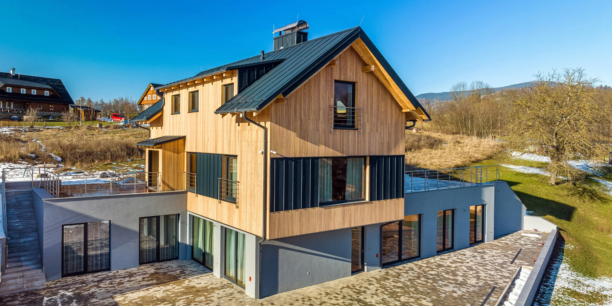 Dovolená v Krkonoších: luxusně vybavené apartmány až pro 8 osob se saunou
