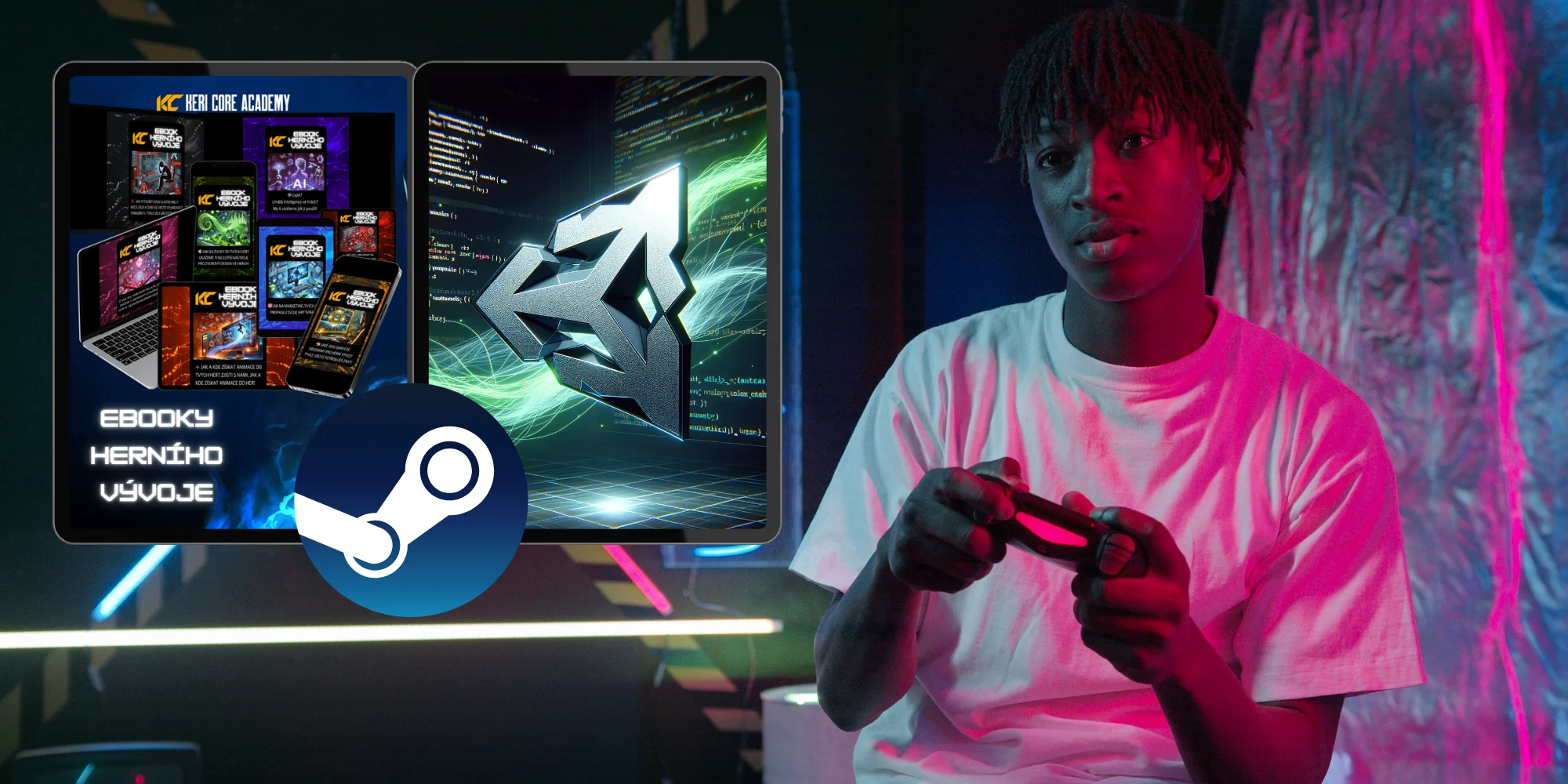 Online kurz práce v grafickém softwaru Blender pro 3D grafiku, Unity Engine pro tvorbu her i kurz zaměřený na AI nástroje