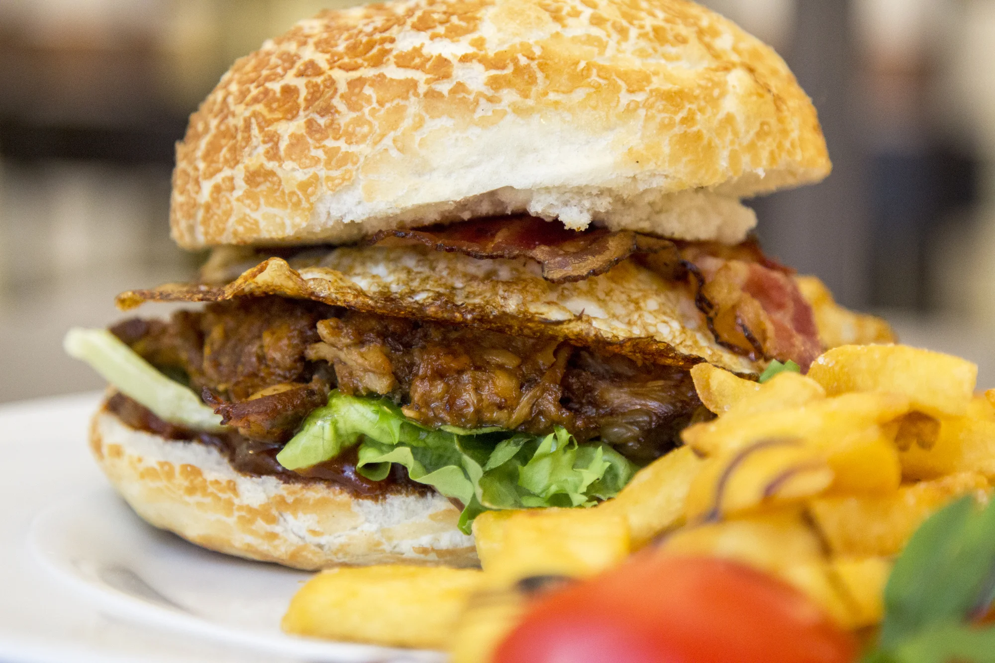 Burgery pro 1 či 2 osoby v zámecké restauraci: trhané vepřové maso a steakové hranolky