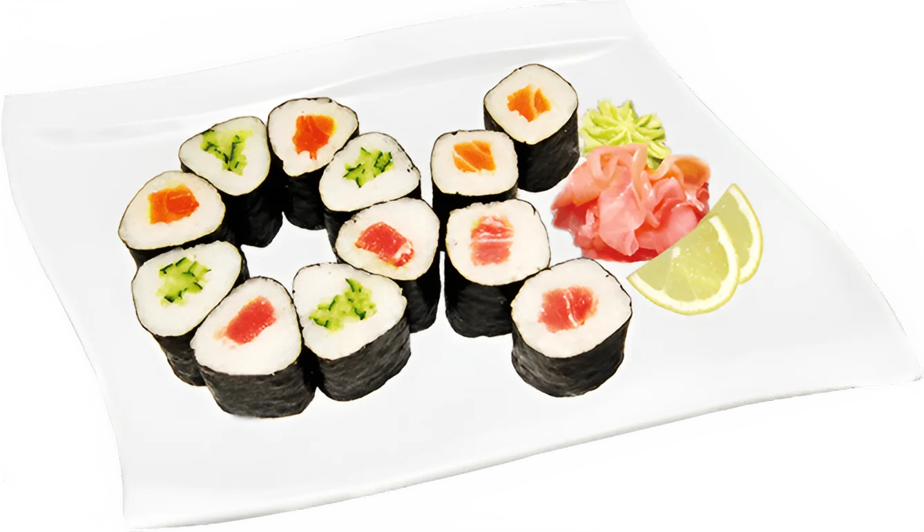 Pestré sety 12–76 ks sushi: vegetariánské i s rybami, krabem nebo chobotnicí