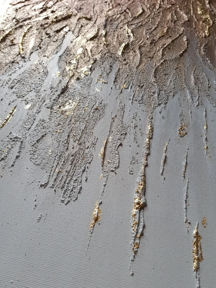 Skupinový kurz výroby strukturovaného obrazu ze stěrky a plátkového zlata