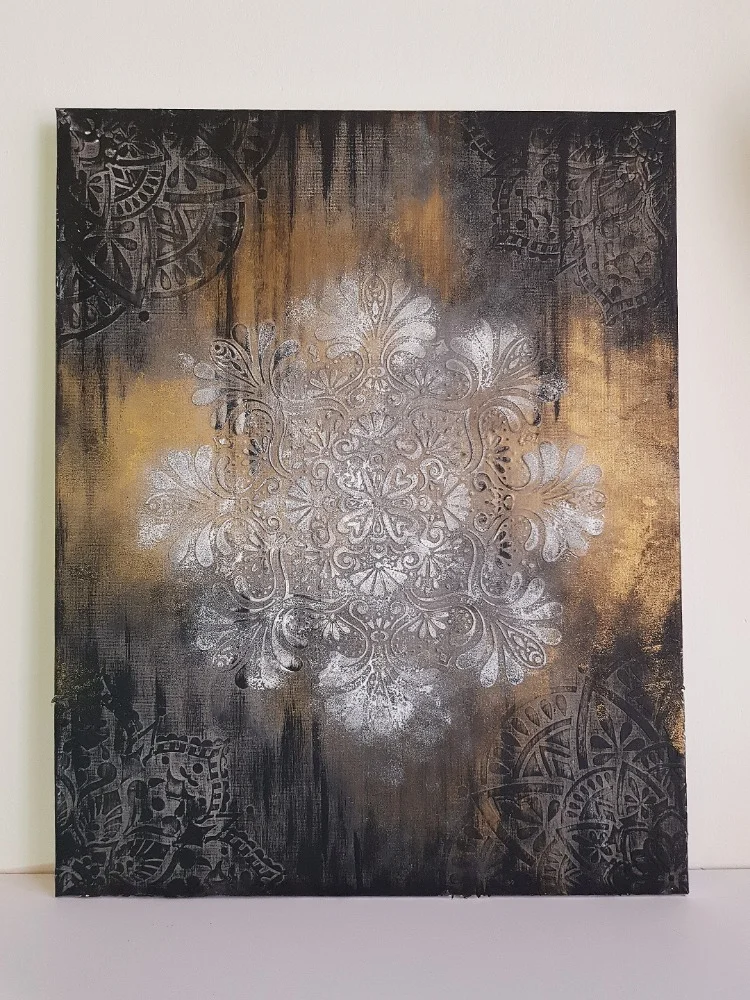 Skupinový kurz výroby strukturovaného obrazu ze stěrky a plátkového zlata