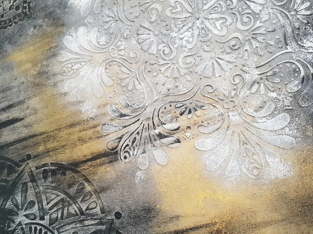 Skupinový kurz výroby strukturovaného obrazu ze stěrky a plátkového zlata