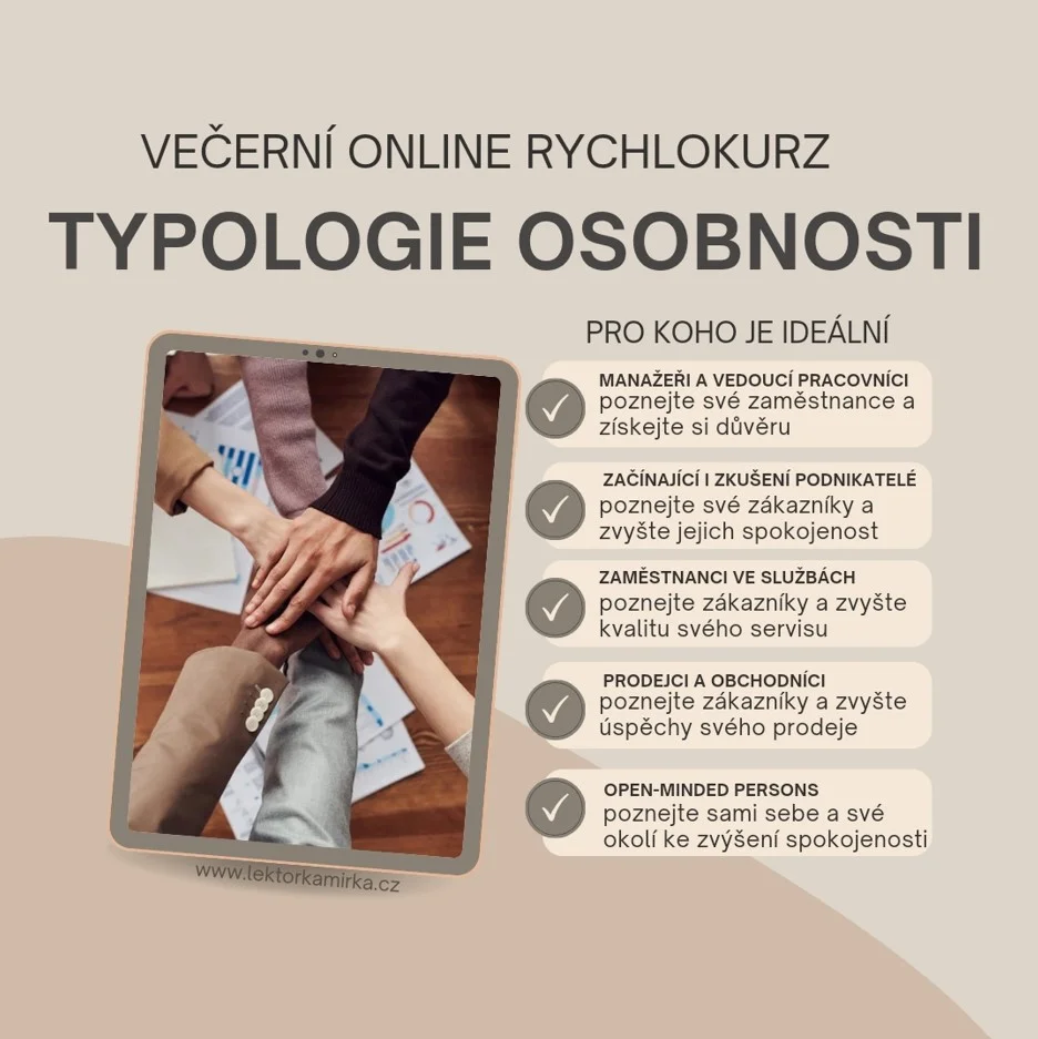 Večerní rozvojové online kurzy: typologie osobnosti nebo marketing pro začínající podnikatele