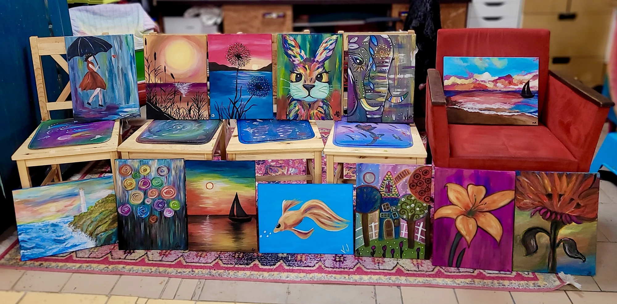 Malování s vínem: malířský workshop s degustací vín pro 1 i 2 osoby, vč. vína a balíčku sýrů na doma