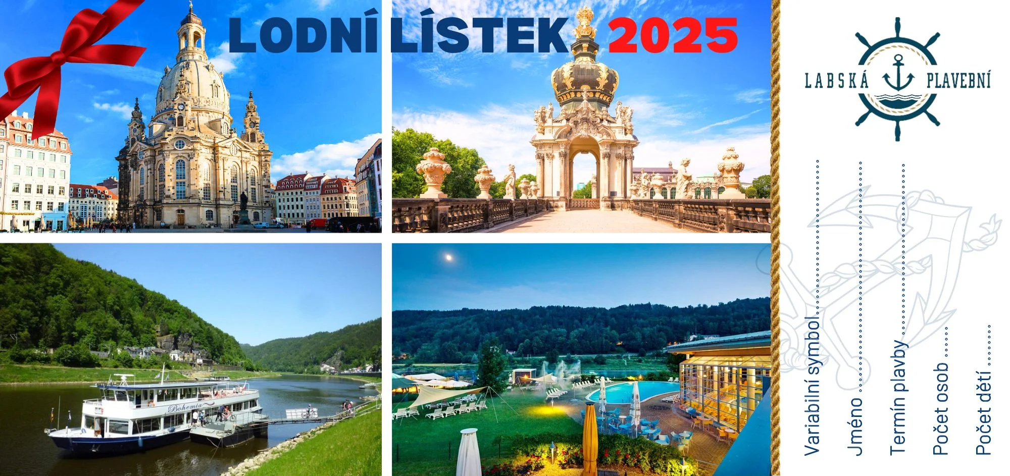 Dárkový lodní lístek na plavbu do Kurort Rathen s obědem, večeří a živou hudbou