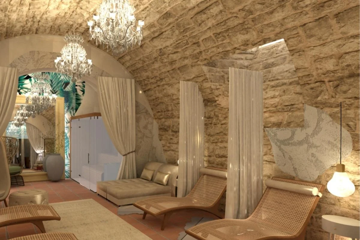 Bylinná koupel, sauna, wellness i čtyřchodová večeře s vínem pro 2 osoby