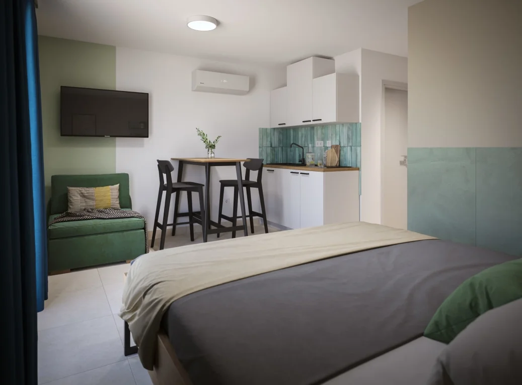 Plážový resort u Omiše: all inclusive light, bungalov až pro 4 osoby, v létě animace