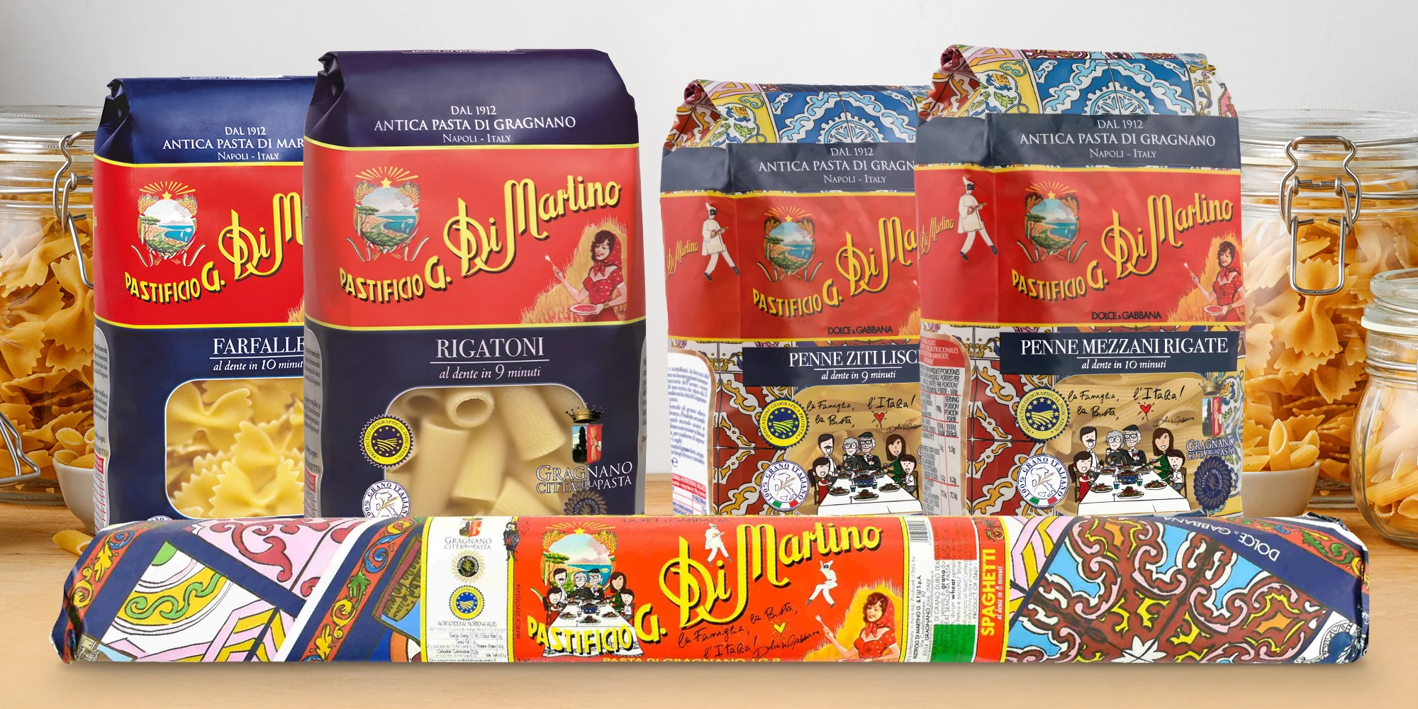 6 druhů italských těstovin ze semoliny: 500-1000 g