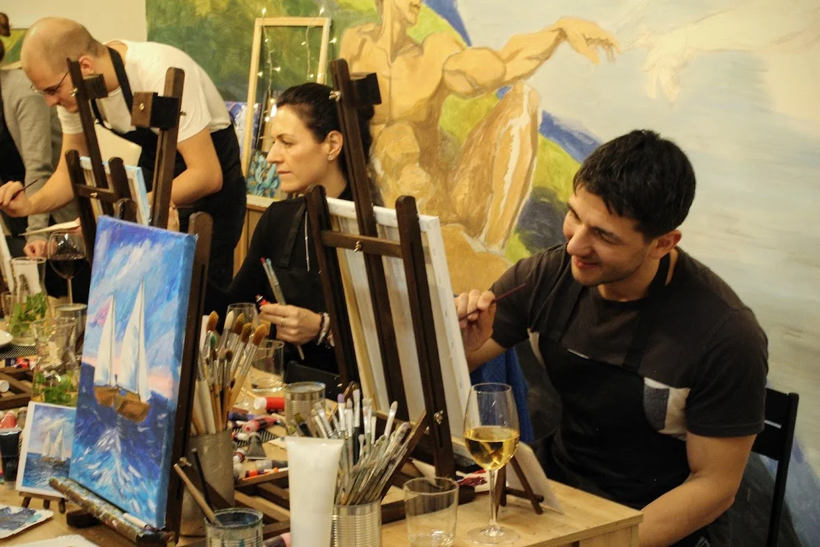 Art rande: romantický workshop malování akrylem i s lahví sektu a občerstvením