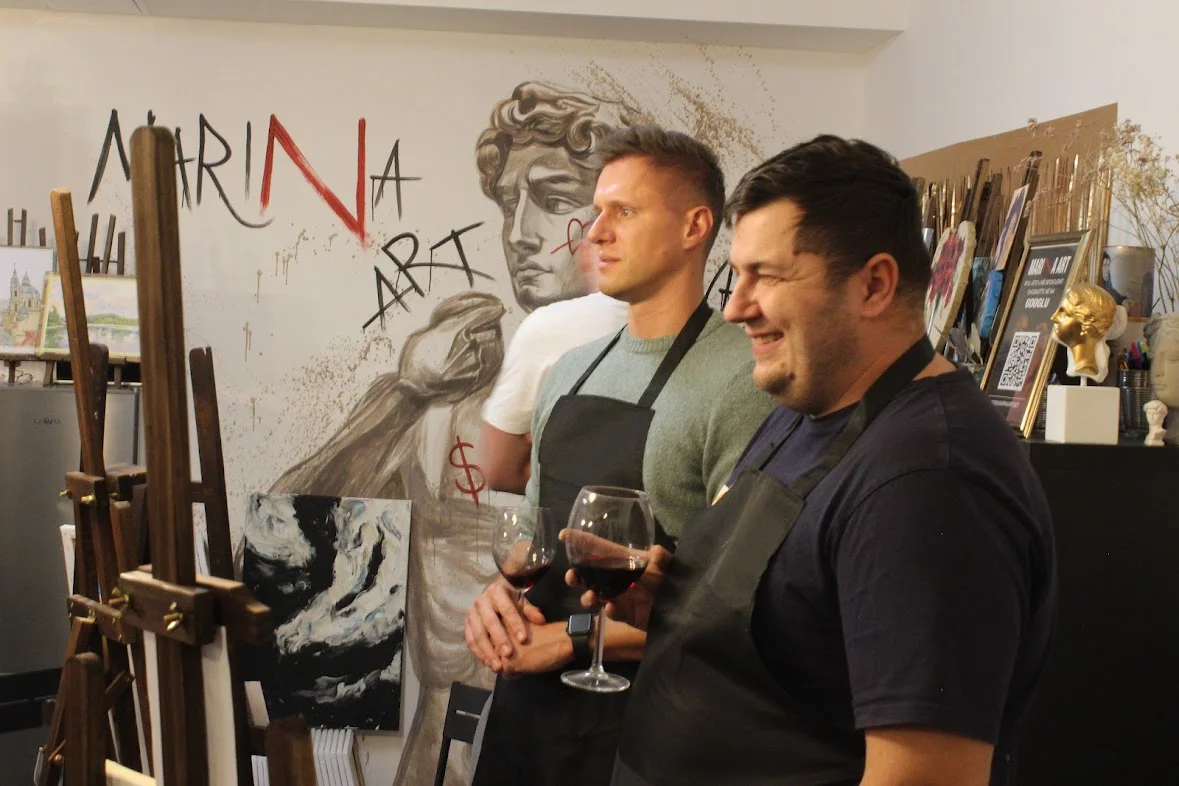 Tříhodinový workshop malování akrylem s možností použití plátkového zlata i stříbra vč. pomůcek