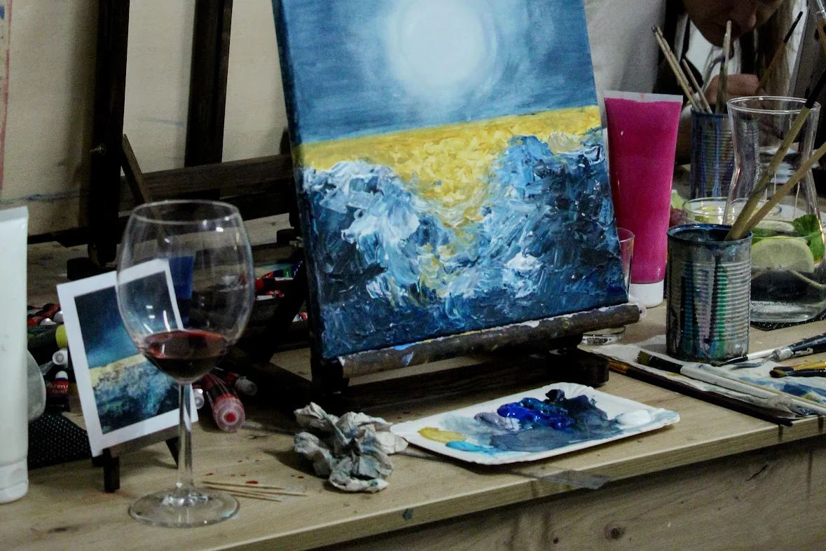 Art rande: romantický workshop malování akrylem i s lahví sektu a občerstvením