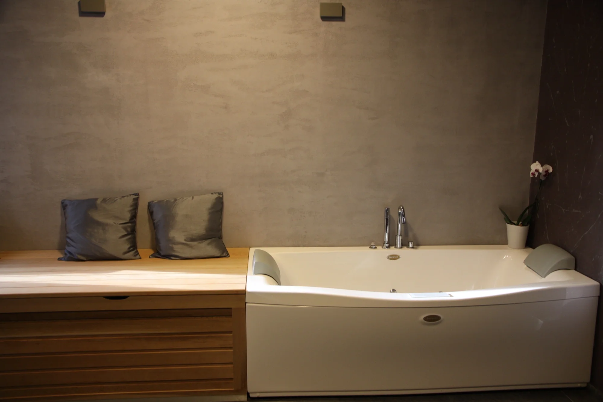 Moderní apartmán s vlastním wellness, bazénem a krbem ve Velkých Popovicích
