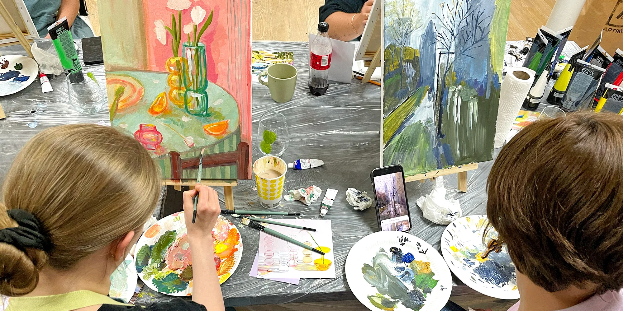 3hod. kreativní workshop malby akrylem i sklenka vína či prosecca pro 1 os.