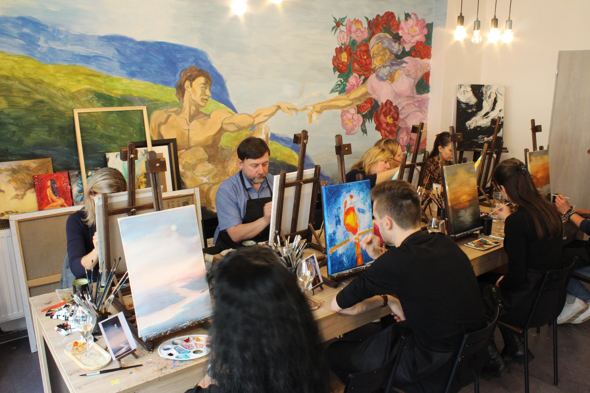 Art rande: romantický workshop malování akrylem i s lahví sektu a občerstvením