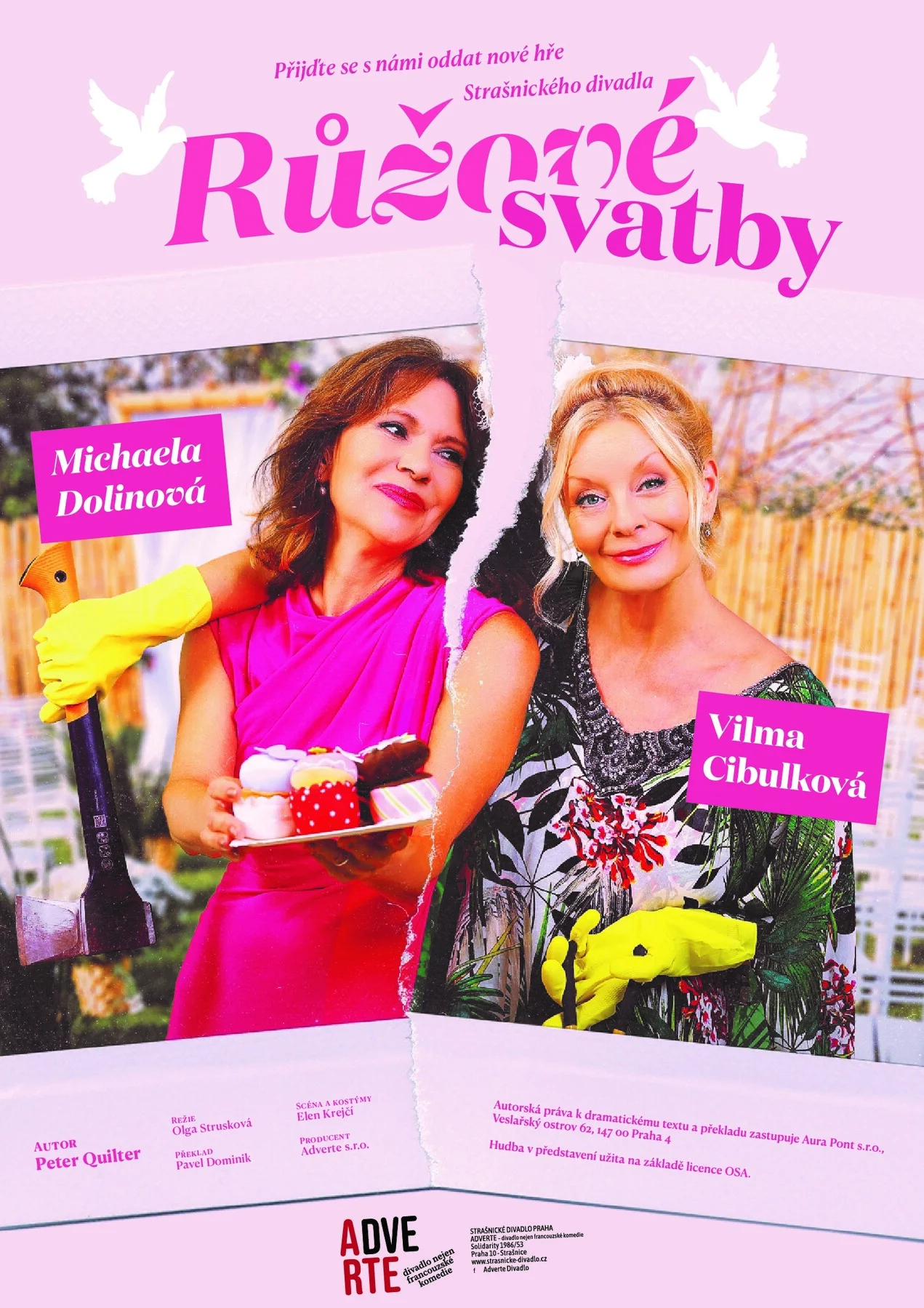 Vstupenka na představení Růžové svatby ve Strašnickém divadle