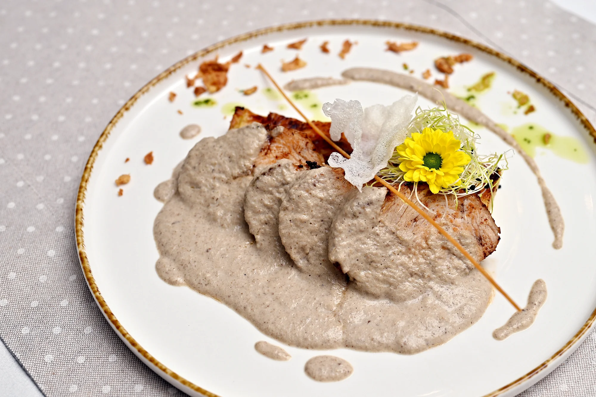 Tříchodové menu pro dva s možností vinného párování: tilápie, krůtí sous-vide i fritovaná zmrzlina