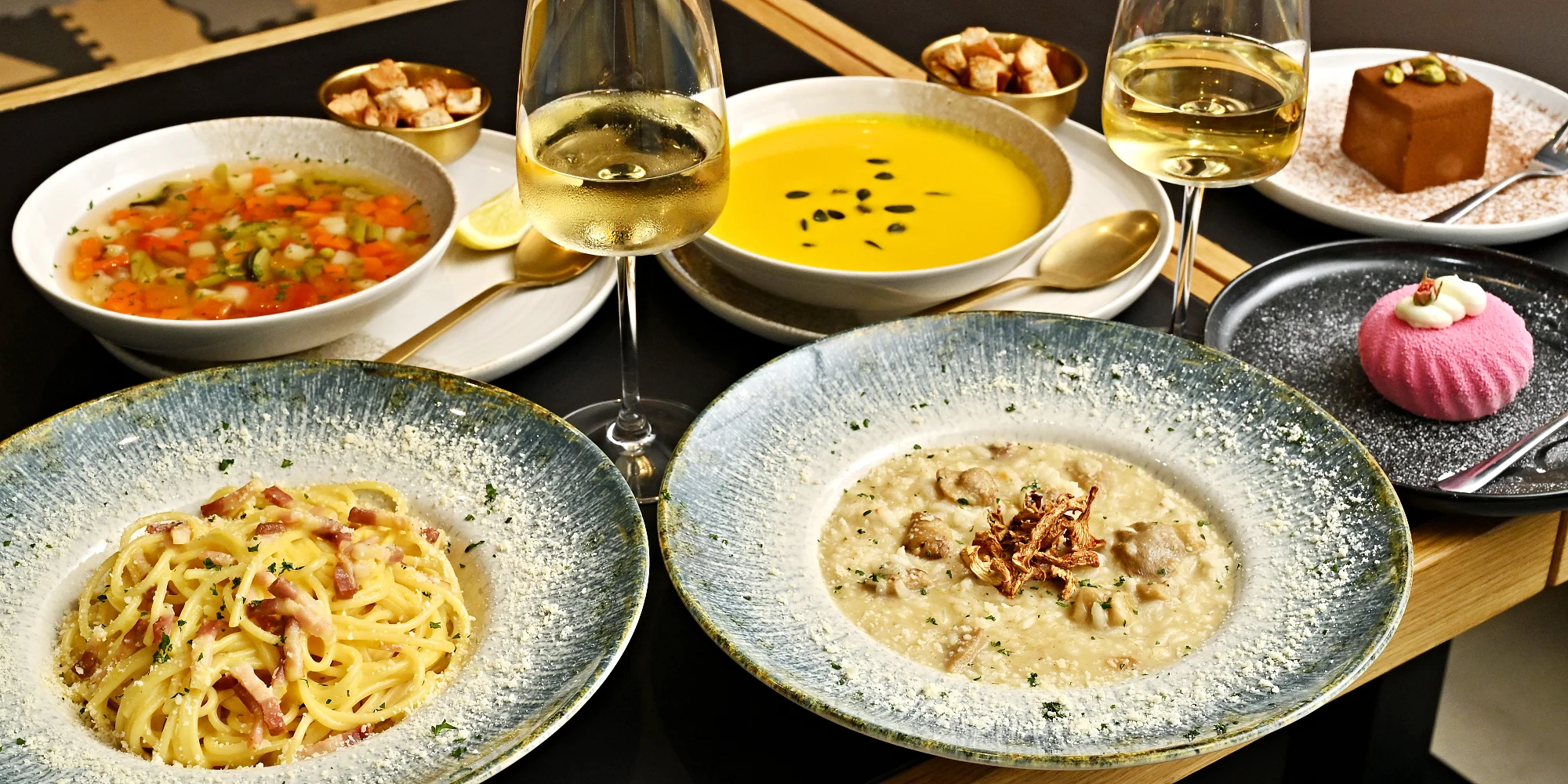 Chutě Itálie: 3chod. degustační menu pro dva vč. vína
