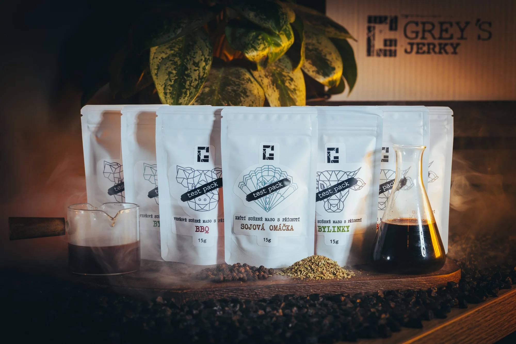 Vepřové, hovězí i krůtí jerky, 7 balíčků + 50 g navíc